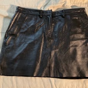 Vintage Wilson's Black Leather Mini-Shirt size 14